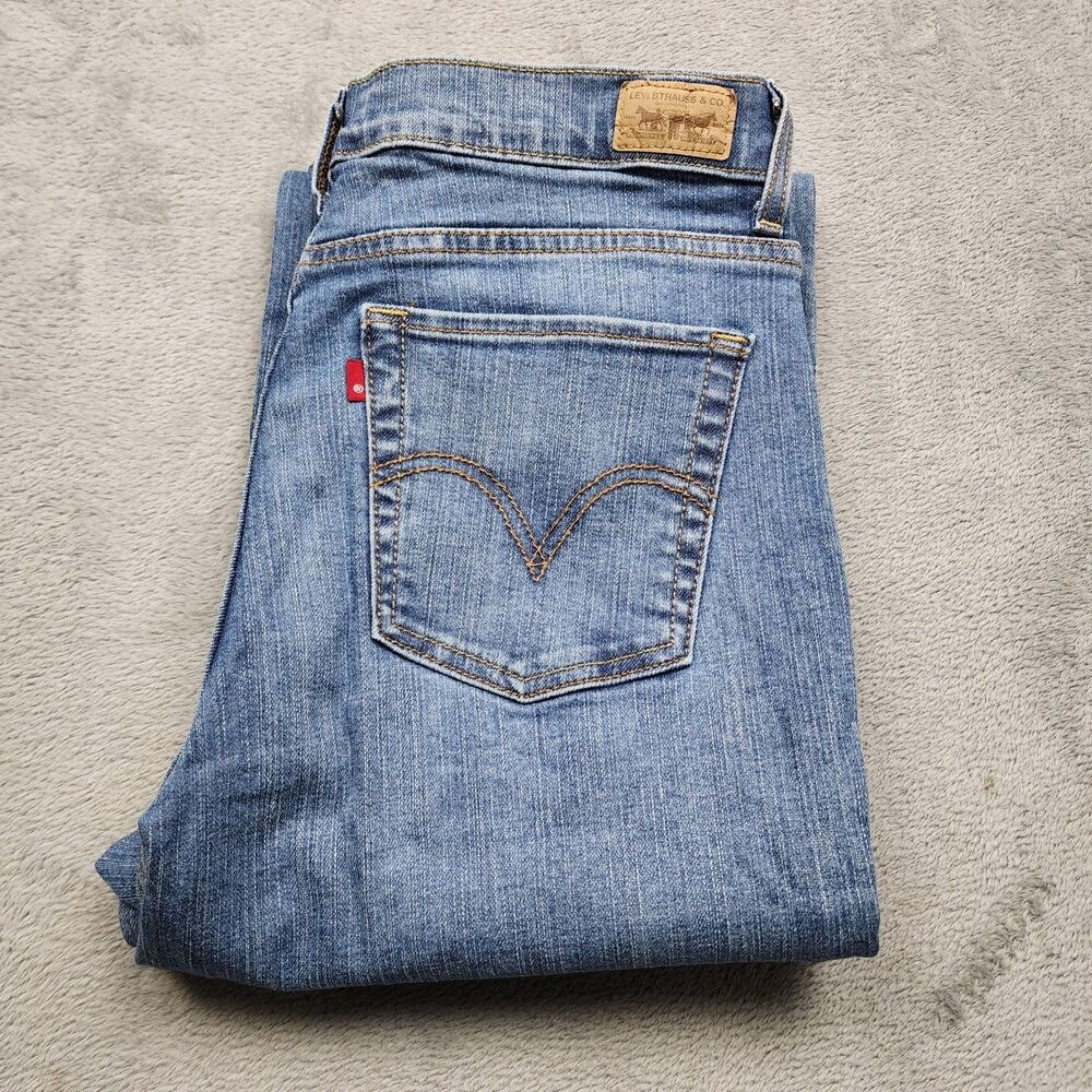 Levis 512 Womens 14 Perfectly Slimming Boot Cut Jeans Cotton Blend Stretch Denim - Picture 1 of 13
